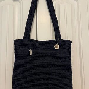 The Sak Black Knit Crochet Shoulder Bag